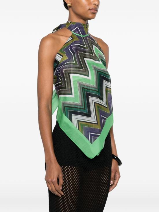 26SS 미소니 민소매 티셔츠 TOQ4CMDA685 0002 Green - MISSONI