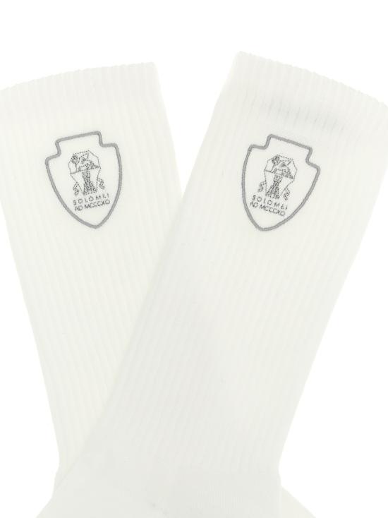 26SS 브루넬로 쿠치넬리 양말 MCS95585TCR59 White - BRUNELLO CUCINELLI