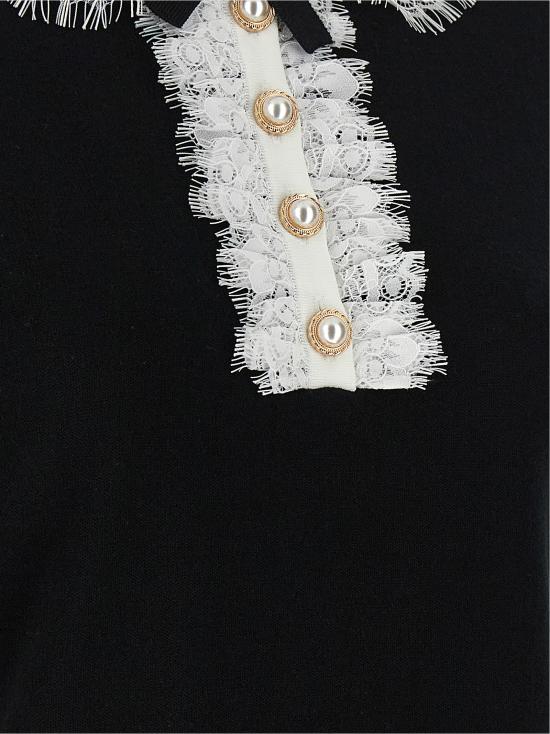 26FW 셀프 포트레이트 블라우스 PF26134TBBLACK White Black - SELF PORTRAIT
