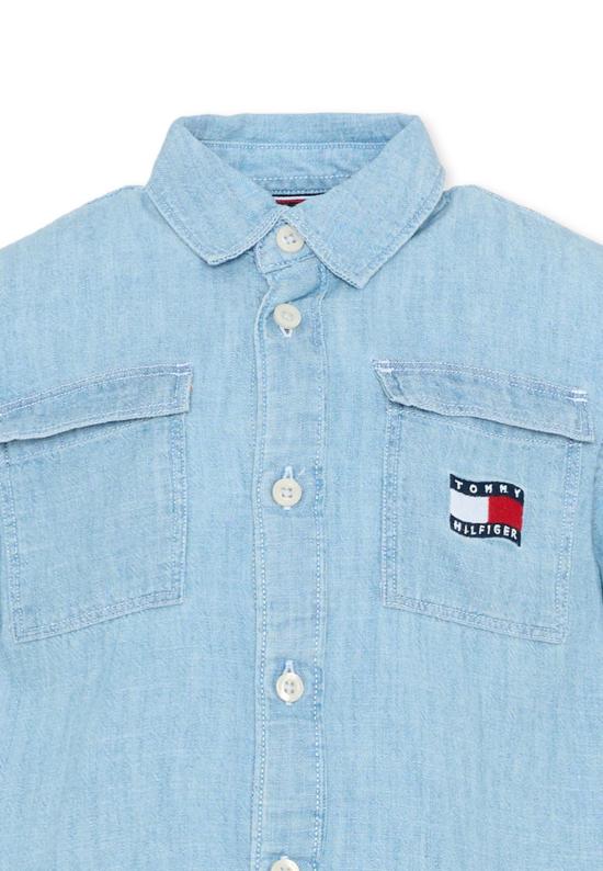 26SS [키즈] 타미힐피거 셔츠 KB0KB10206 1A4 DENIM - TOMMY HILFIGER