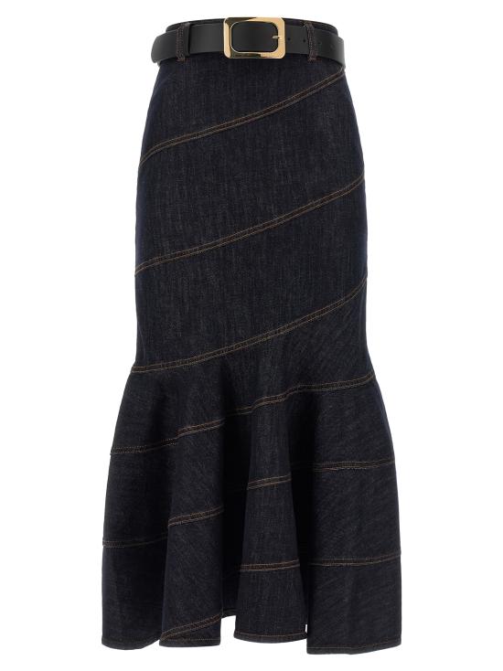26FW 셀프 포트레이트 롱 스커트 PF26810MSKBLBLUE Blue