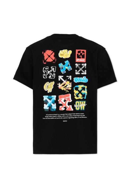 26SS [키즈] 오프화이트 티셔츠 44BAA002S26J007001 BLACK - OFF WHITE