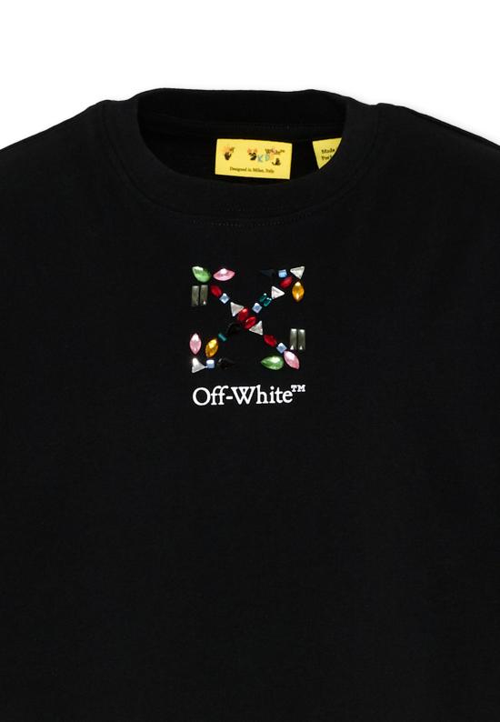 26SS [키즈] 오프화이트 티셔츠 44GAA019S26J002001 BLACK - OFF WHITE