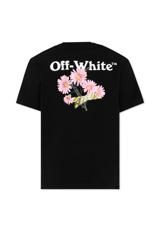 26SS [키즈] 오프화이트 티셔츠 44GAA001S26J004001 BLACK - OFF WHITE