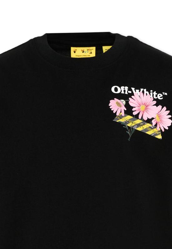 26SS [키즈] 오프화이트 티셔츠 44GAA001S26J004001 BLACK - OFF WHITE