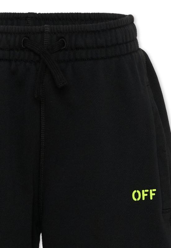 26SS [키즈] 오프화이트 쇼츠/버뮤다 44BCI001S26F002001 BLACK - OFF WHITE