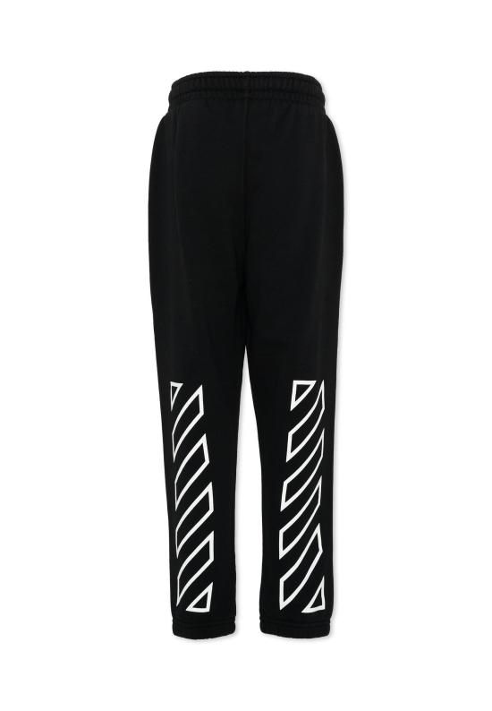 26SS [키즈] 오프화이트 트레이닝/조거 팬츠 44BCH001S26F001001 BLACK - OFF WHITE