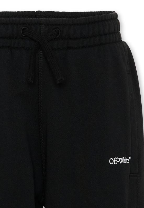 26SS [키즈] 오프화이트 트레이닝/조거 팬츠 44BCH001S26F001001 BLACK - OFF WHITE