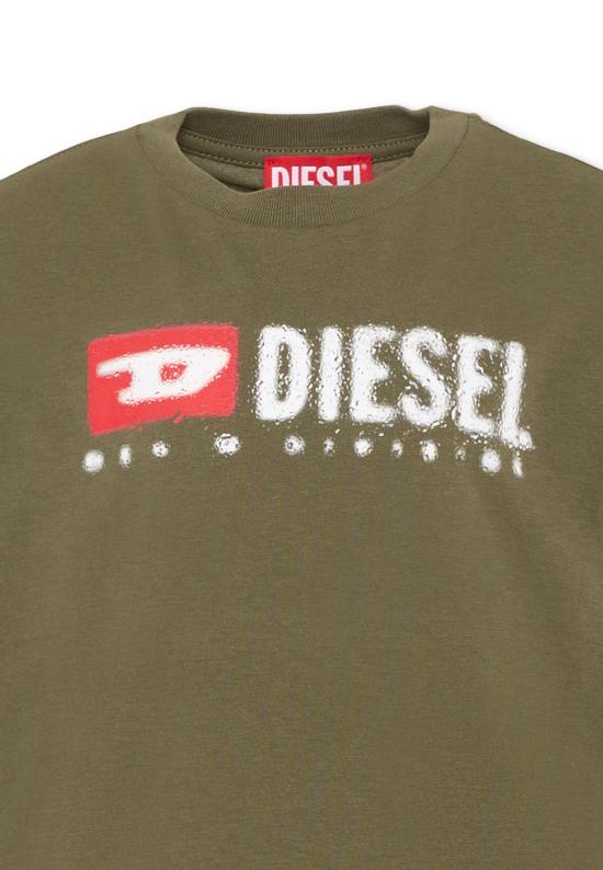 26SS [키즈] 디젤 티셔츠 J02475 00YI9 K511 GREEN - DIESEL