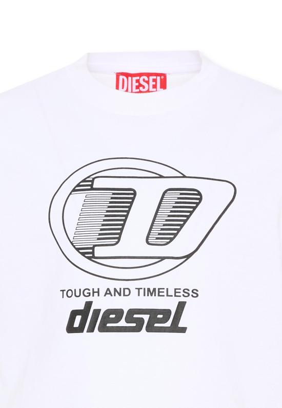 26FW [키즈] 디젤 티셔츠 J02865 KYA1M K100 WHITE - DIESEL
