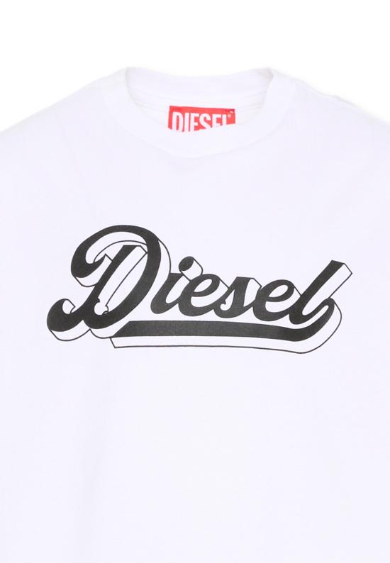 26FW [키즈] 디젤 티셔츠 J02869 KYA1M K100 WHITE - DIESEL