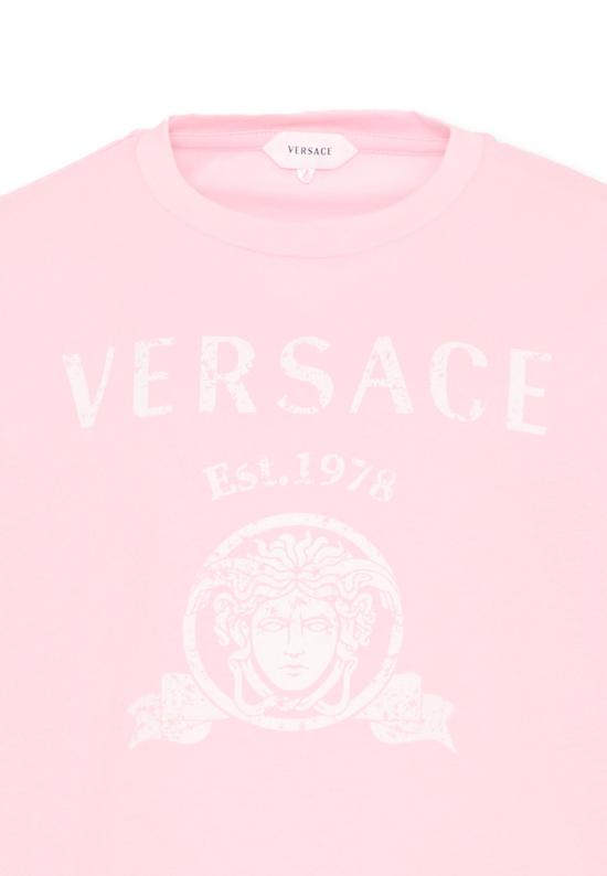 26FW [키즈] 베르사체 티셔츠 1024946 1A18123 2PS80 PINK - VERSACE