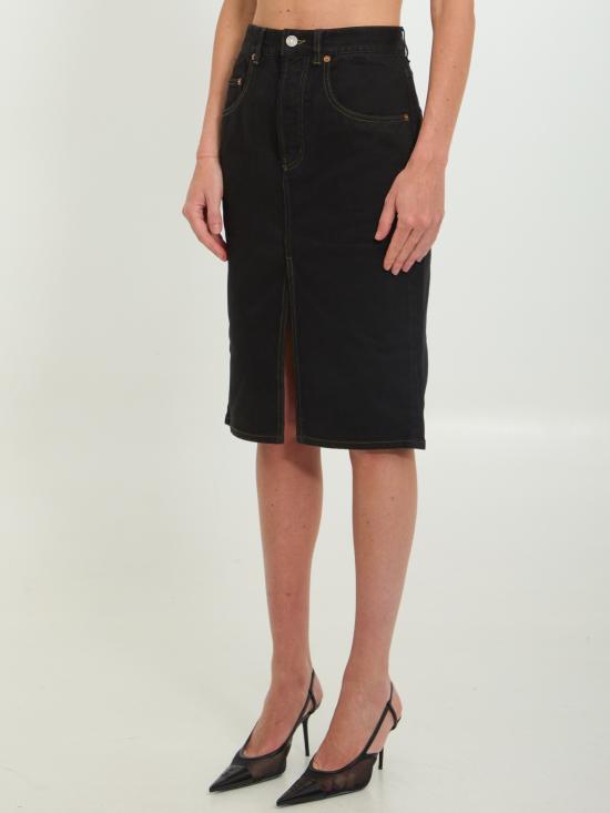 26SS 생로랑 미디 스커트 772260 BLACK - SAINT LAURENT