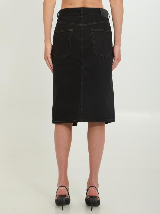 26SS 생로랑 미디 스커트 772260 BLACK - SAINT LAURENT