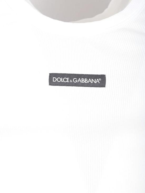 26SS 돌체앤가바나 로고 프린트 코튼 탱크 탑 G8PA8TG7P3IW0800 White - DOLCE & GABBANA