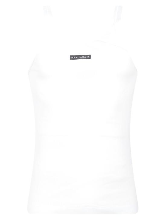 26SS 돌체앤가바나 로고 프린트 코튼 탱크 탑 G8PA8TG7P3IW0800 White