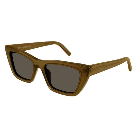  생로랑 선글라스 반투명 브라운 컬러의 각진 캣아이 - SAINT LAURENT