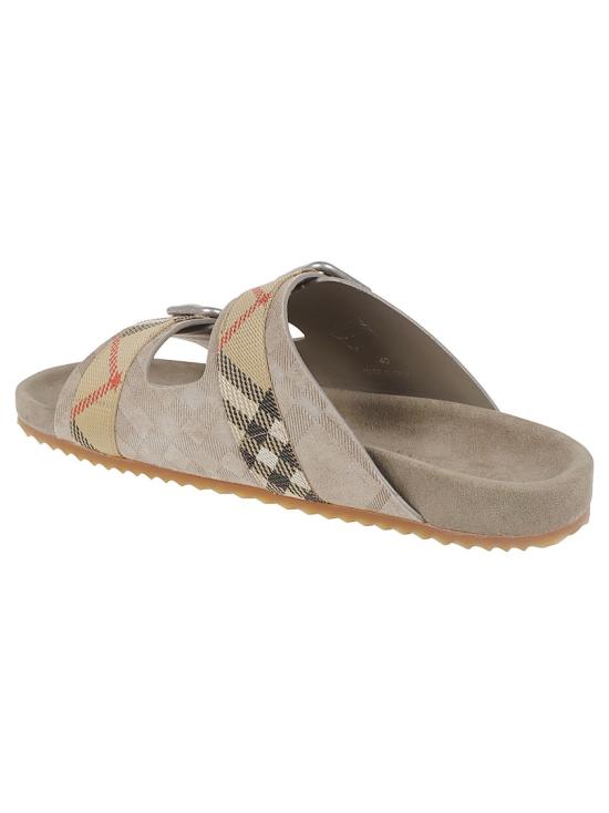 26SS 버버리 체크 스웨이드 얼친 샌들 8122994 C5120 Neutrals - BURBERRY