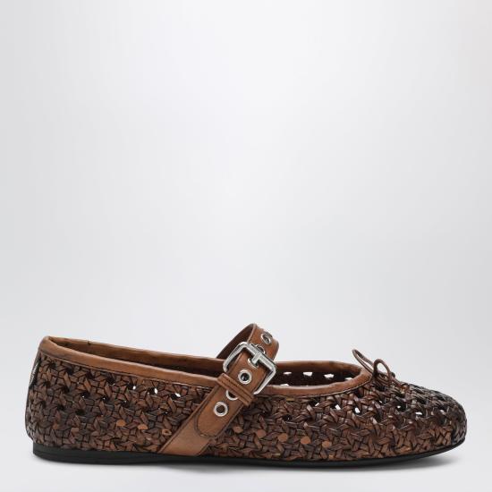 26SS 미우미우 플랫 슈즈 5F684E0053ZN7 Brown