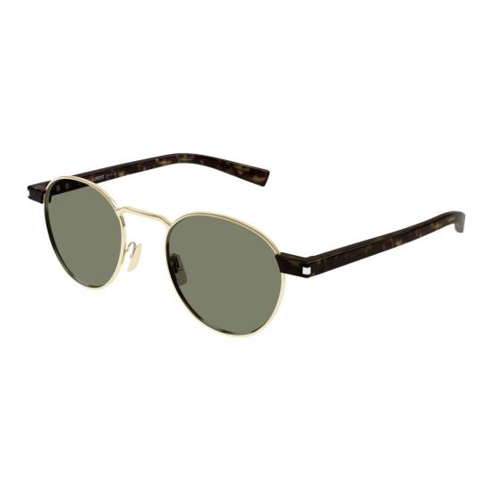 25FW 생로랑 선글라스 골드톤 원형 프레임  (호피무늬 템플) - SAINT LAURENT