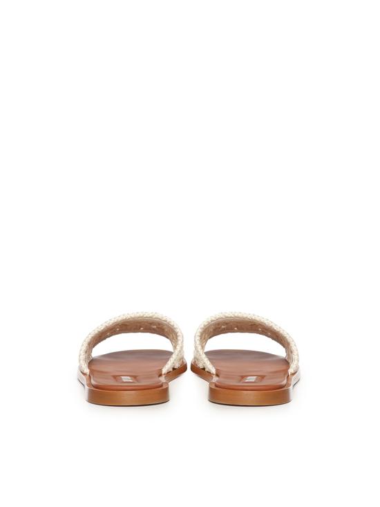 26SS 미우미우 크로셰 및 가죽 슬라이드 5XX667 2BDFF0304 IVORY - MIU MIU