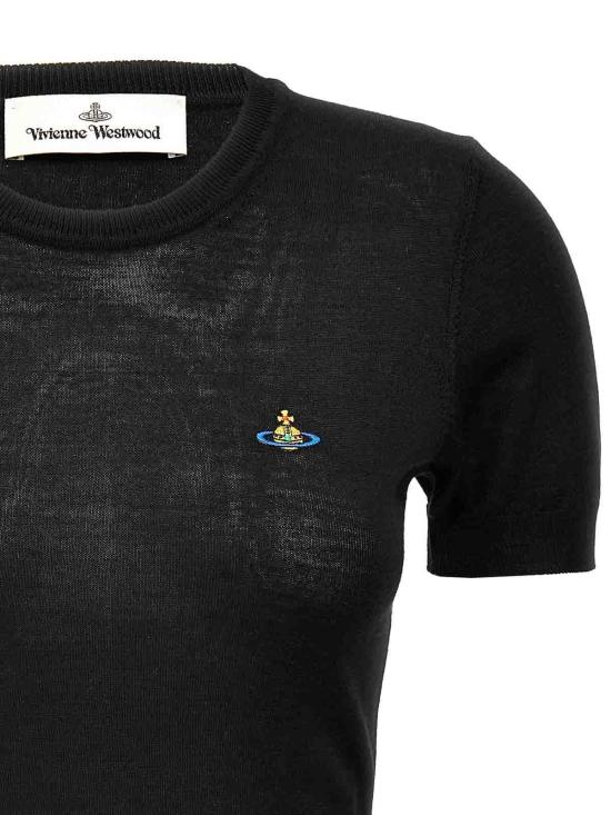26SS 비비안웨스트우드 베아 니트 반소매 스웨터 1803002QY003FN401 Black - VIVIENNE WESTWOOD