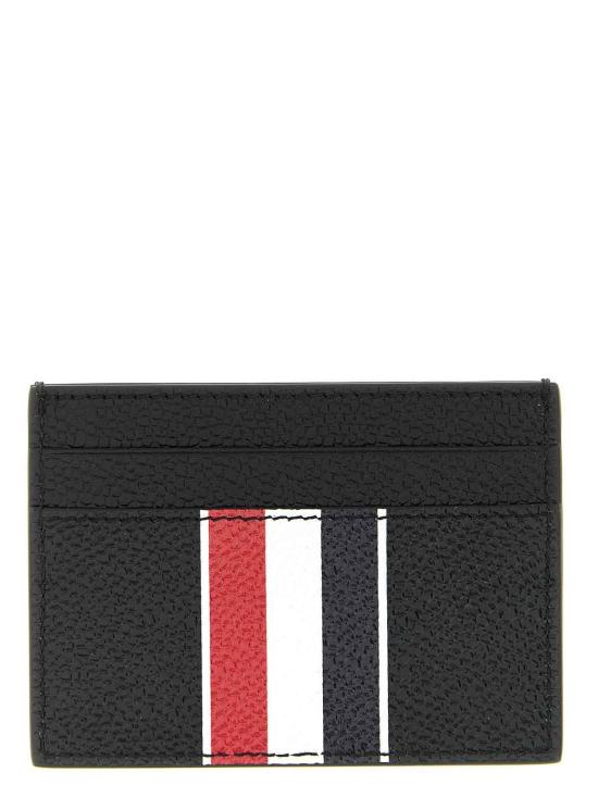 26SS 톰브라운 페블 그레인 RWB 싱글 카드 홀더 UAW090A00198001 Black - THOM BROWNE