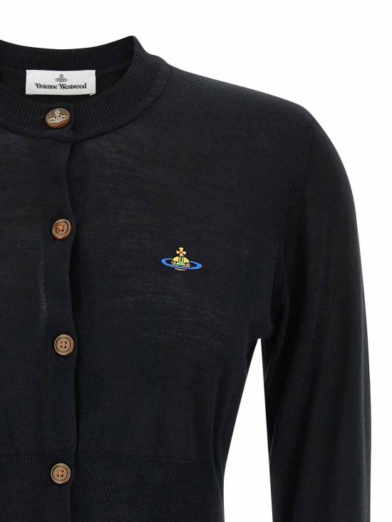 26SS 비비안웨스트우드 베아 크롭드 가디건 1803002UY003FN401 Black - VIVIENNE WESTWOOD