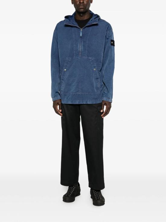 26SS 스톤 아일랜드 후드 티셔츠 L1S14 4100005 S0J19 V0021 INDIGO DOM - STONE ISLAND