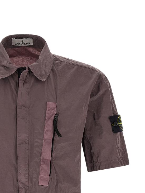26SS 스톤 아일랜드 반팔 셔츠 L1S15 1200028 S0019 V008F PURPLE GRAY DOM - STONE ISLAND
