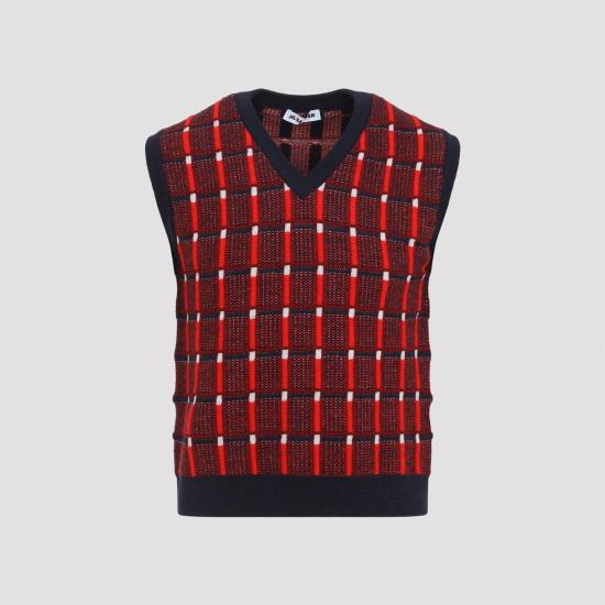 26FW 질샌더 니트 베스트 J22FB0152J14852 646 RED - JIL SANDER