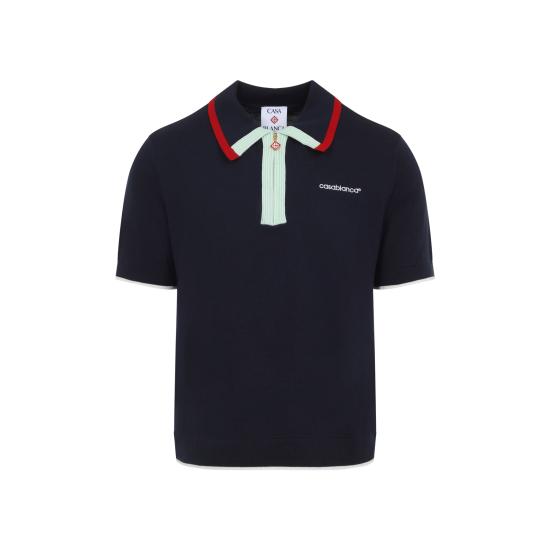 26FW 카사블랑카 폴로 티셔츠 MPF26KW84601 NAVY BLUE