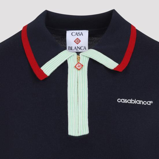 26FW 카사블랑카 폴로 티셔츠 MPF26KW84601 NAVY BLUE - CASABLANCA