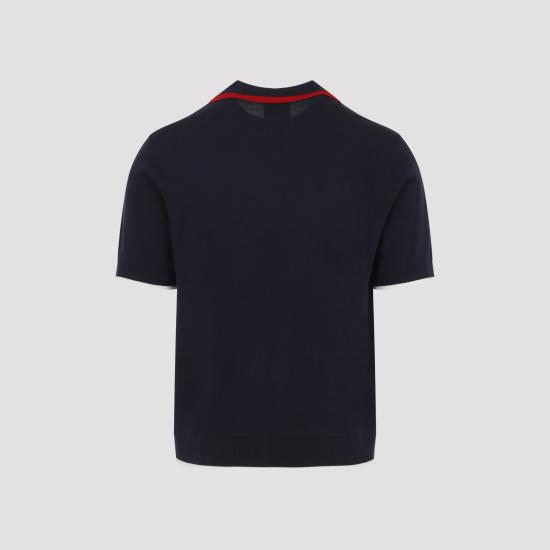 26FW 카사블랑카 폴로 티셔츠 MPF26KW84601 NAVY BLUE - CASABLANCA
