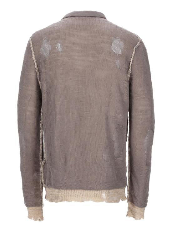 26SS 디젤 K-DAIANERIS 바이커 넥 스트랩 디스트레스드 스웨터 A23159 0EGEG7FM GREY - DIESEL