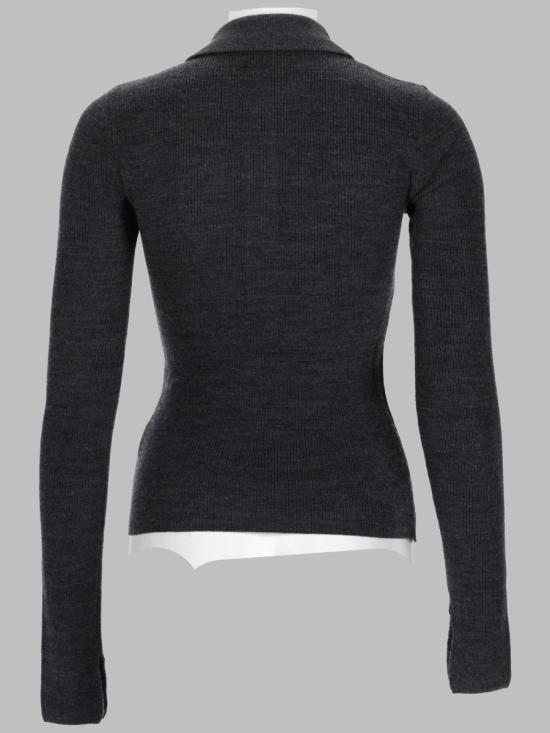 26FW 가니 아가일 니트 폴로 가디건 K2601 920 GREY - GANNI