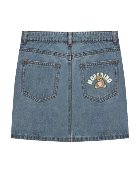 26SS [키즈] 모스키노 데님 스커트 HDJ044 L0E35 40183 Blue - MOSCHINO