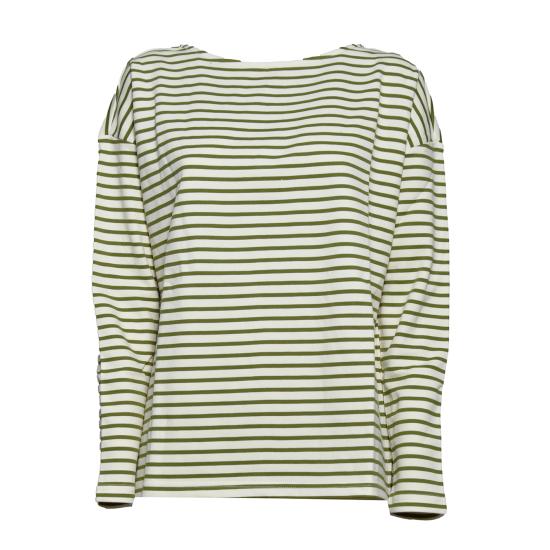 26SS 긴팔 티셔츠 L3006LOLA 177ARMYSTRIPES Verde bianco