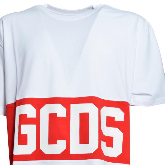 26SS 지씨디에스 반팔 티셔츠 Z0MLQC140J101 100 Bianco rosso - GCDS