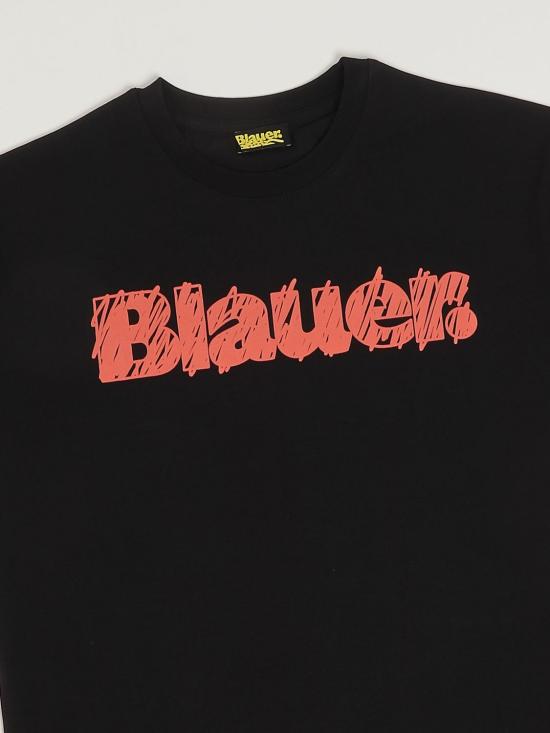 26SS [키즈] 블라우어 티셔츠 26SBLKH02513007558 999 Black - BLAUER