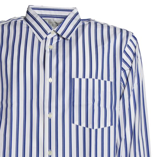 26SS 꼼데가르송 긴팔 셔츠 FZB115PER 117STRIPE Bianco blu - COMME DES GARCONS