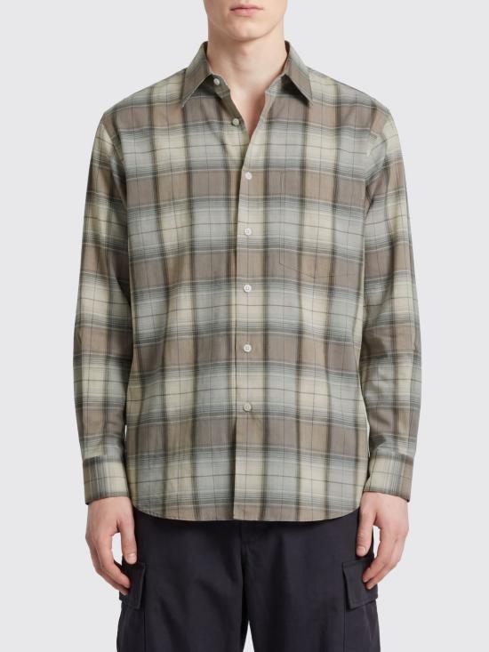 26SS 오라리 긴팔 셔츠 A26SS01LC BLUE GRAY CHECK Blue