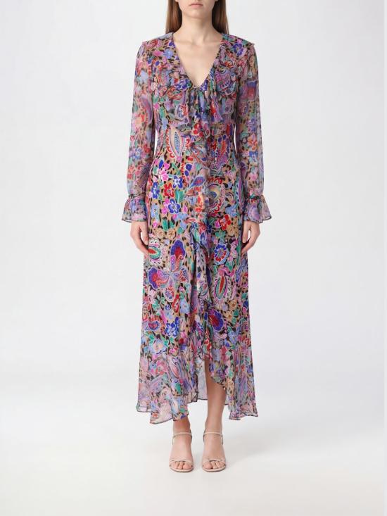 26SS 릭소 롱 원피스 0100529422607976 CARA FLORAL LEOPARD BROWN Multicolor