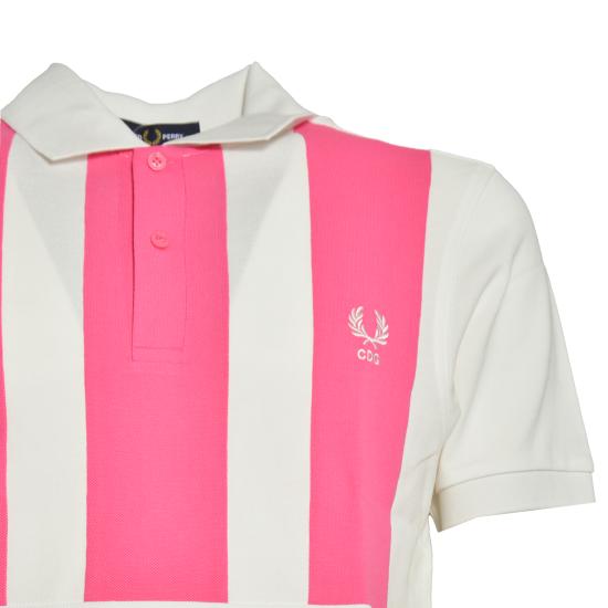 26SS 꼼데가르송 폴로 티셔츠 FQT502S26 WHITEMIX4 Bianco rosa rosso - COMME DES GARCONS