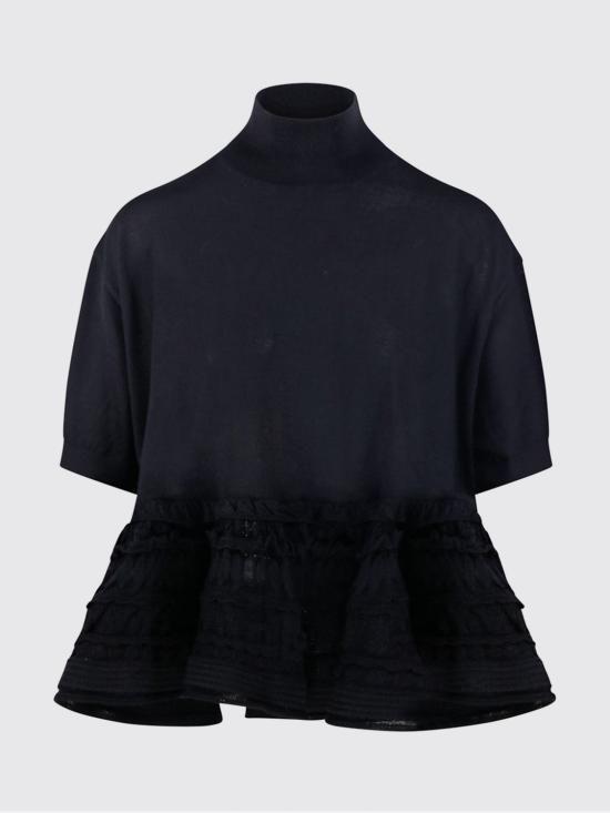 26SS 알라이아 반팔 티셔츠 AA9H1393K164C 995 Black - ALAIA