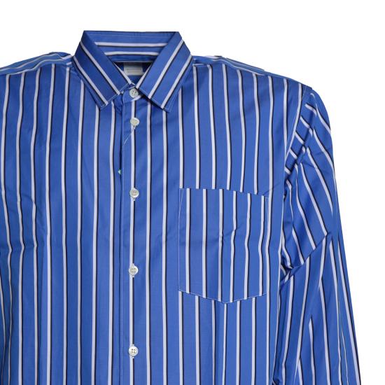 26SS 꼼데가르송 긴팔 셔츠 FZB115PER 116STRIPE Azzurro bianco nero - COMME DES GARCONS