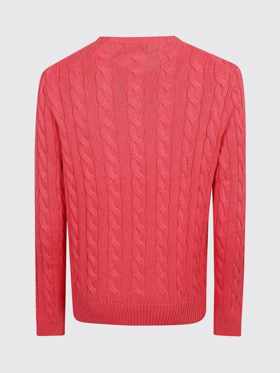 26SS 폴로 랄프로렌 로고 자수 케이블 니트 스웨터 710775885 538 Pink - POLO RALPH LAUREN