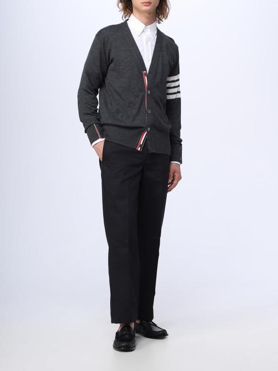 25FW 톰브라운 4바 서스테이너블 파인 메리노 울 클래식 가디건 MKC002AY1014 022 Grey - THOM BROWNE