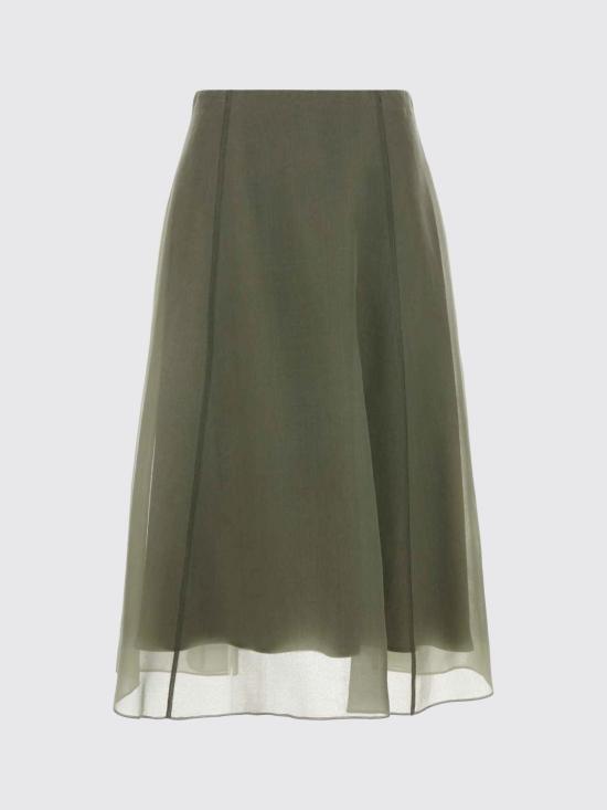 26SS 브루넬로 쿠치넬리 롱 스커트 MF940G3877 C9253 Green - BRUNELLO CUCINELLI