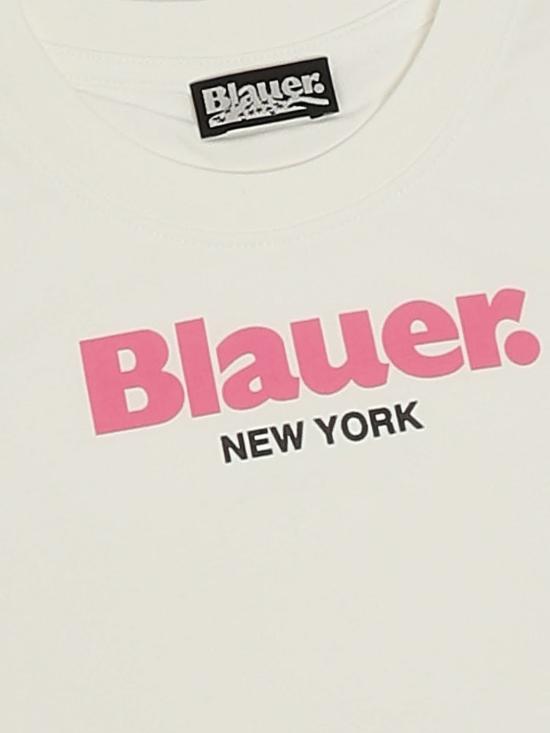 26SS [키즈] 블라우어 티셔츠 26SBLGH02502007558 127S3 White - BLAUER